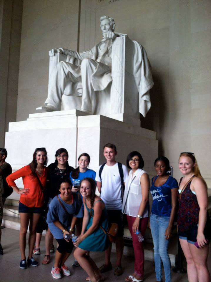 Washington D.C. Interns Visiting the Lincoln Memorial
